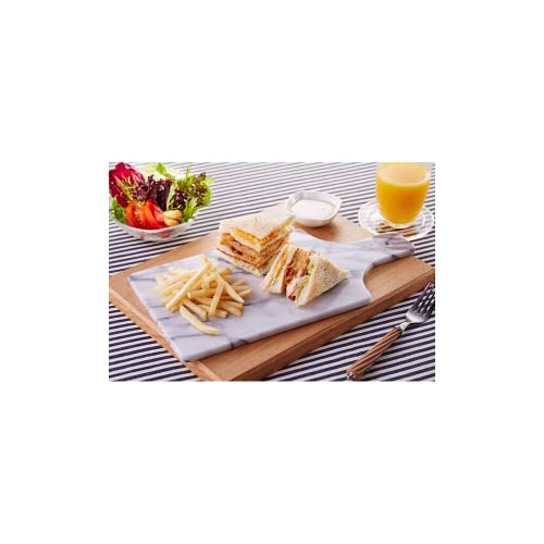JEmarble 14.7" White Marble Cutting Board - Multi-Purpose Serving Tray and Cheese Board