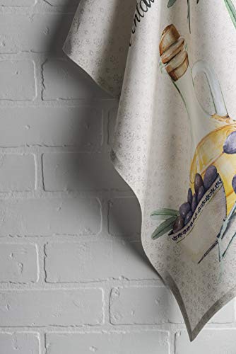 Maison d' Hermine Kitchen Towels Set of 3 Reusable 100% Cotton 27.50" x 20" | Cloth Tea Dish Towels Absorbent with Hanging Loop for Kitchen Dining Hotel Home Thanksgiving Christmas - Kelim - Infinity - color: 024 - Kelim - Infinity