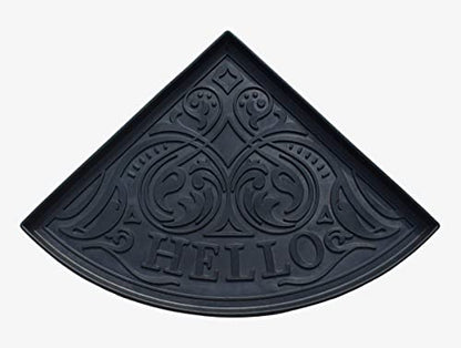 A1HC Heavy Duty Flexible and Durable 100% Rubber Hello Triangle Boot Trays Multi-Purpose for Shoes, Pets, Garden - Mudroom, Entryway, Garage and Scraper Doormat 21.6" X 21.6" - style: Triangle