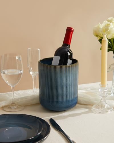 Utensil Holder, 7.3"+5.3" Ceramic Large Kitchen Utensil Holder for Countertop, Modern Spatula Holder for Counter, Kitchen Utensils Holder Utensil Crocks, Reactive Glaze Blue - color: Blue