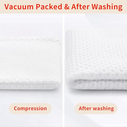 Homaxy 100% Cotton Oversized Waffle Weave Kitchen Towels 8-Pack, White | 20 x 28 Inches, Ultra Soft Absorbent Dish Towels, Quick Drying Large Cleaning Towels - color: White, size: 20 X 28 - 8 Pack