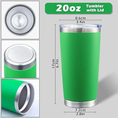 20oz Tumbler with Lid Stainless Steel Tumblers Insulated Mug Green 12P - color: Green