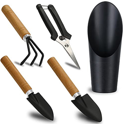 5 Pcs Succulent Tools, Mini Garden Tools, Small Indoor Plant Repotting Set | Pruning Scissors as Plant Accessories, Gardening Hand Tools Kit for Seedling Soil,Caring Succulent,Houseplant,Bonsai - style: Luxury Garden Tools