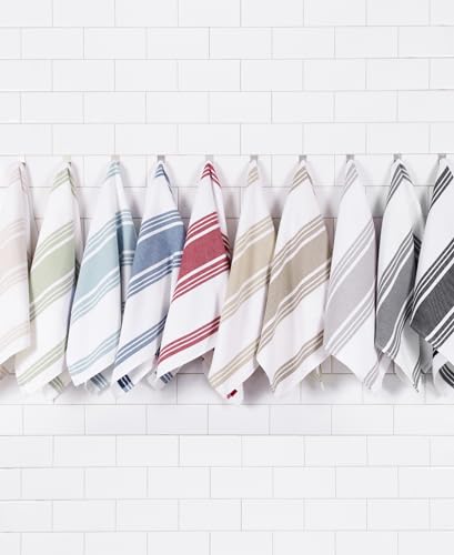 All-Clad Dual-Purpose Kitchen Towels: Highly Absorbent - 100% Cotton, 17"x30" Dish Towels for Cleaning & Drying Dishes & Glassware, 3-Pack, Titanium - color: Titanium