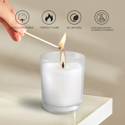 48 Pack Warm White Unscented Clear Glass Filled Votive Candles. Hand Poured Wax Candle Ideal Gifts for Aromatherapy Spa Weddings Birthdays Holidays Party. - color: 48PackWhite2
