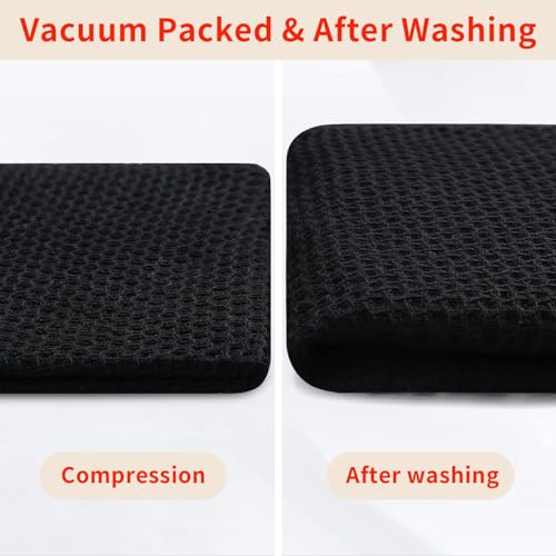 Homaxy 100% Cotton Waffle Weave Kitchen Dish Cloths 18-Pack, Black | 12 x 12 Inches, Ultra Soft Absorbent Dish Towels, Quick Drying Dish Rags with Hanging Loop - color: Black, size: 12 X 12 - 18 Pack
