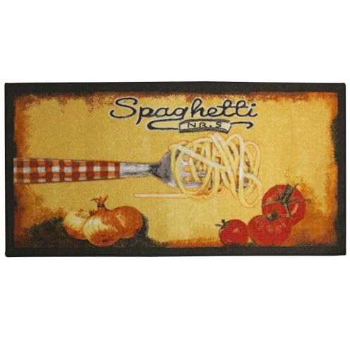 Kashi Home Kitchen Rug, Area Rug, Mat, Beautiful Print Non-Skid Latex Back Spaghetti 20x40 Rectangle - color: Spaghetti, size: 20x40 Rectangle
