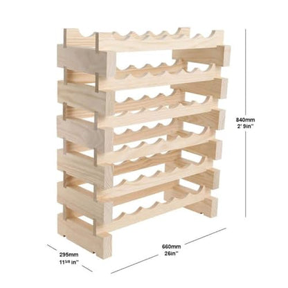 36 Bottle Wine Rack Natural Pine - color: Natural Pine