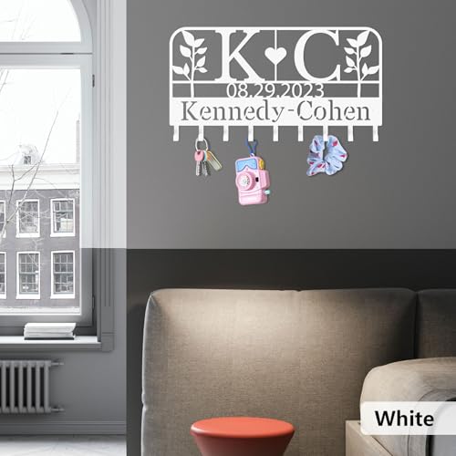Custom Metal Key Holder, Personalized Key Holder Wall Mount with，Name Background Letter Theme, Ideal Keys Holder On Wall, Suitable for Living Room, Entrance, Kitchen(530) - color: Branches
