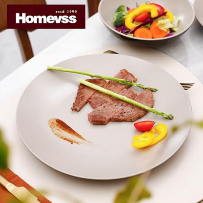 Stoneware Two-Tone Colors Life 12pc Dinner Set, Outside Shiny Black + Inside Matte Light Beige - color: Light Beige, size: 12pc Set