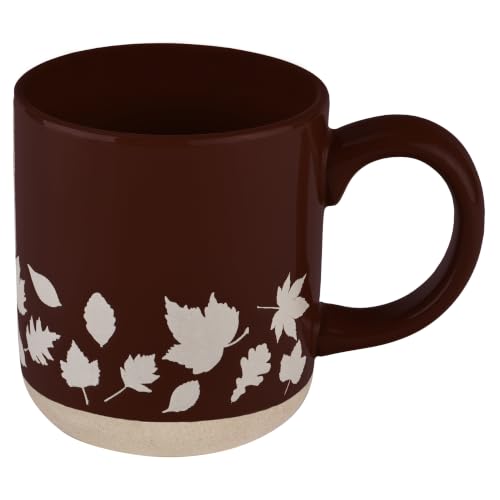 Sweet Water Decor Fall Leaves Coffee Mug, 14oz Stoneware Cute Autumn Cup | Autumn Leaf Design, Coffee, Tea & Cider Cup, Cozy Fall Gift For Thanksgiving & Housewarmings, Microwave & Dishwasher Safe - style: White Leaves