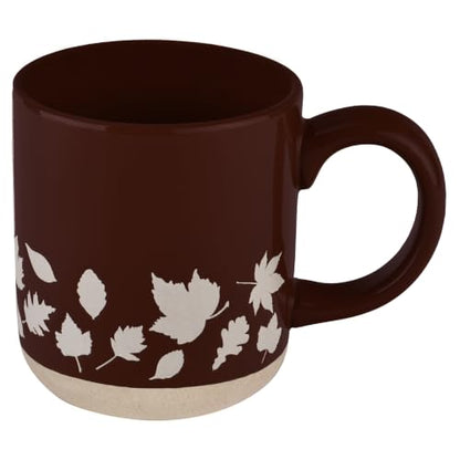 Sweet Water Decor Fall Leaves Coffee Mug, 14oz Stoneware Cute Autumn Cup | Autumn Leaf Design, Coffee, Tea & Cider Cup, Cozy Fall Gift For Thanksgiving & Housewarmings, Microwave & Dishwasher Safe - style: White Leaves