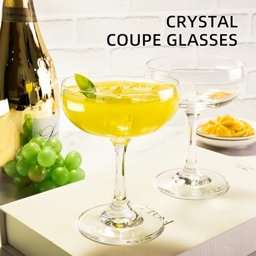 Champagne Glasses Set of 12-7oz Elegant Coupe Glasses, Crystal Cocktail Glasses for Martini, Champagne, Desserts, Home Bar, Wedding, and Party (12 PCS) - color: 12 PCS
