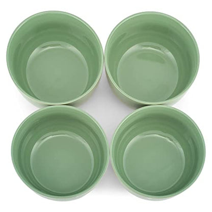 Elanze Designs Bistro Glossy Ceramic 6.5 inch Dinnerware Bowls Set of 4 - Perfect for Everyday uses from Soup, Pasta, Salad, Cereal, Ice cream, Ramen and Pho, Sage Green - color: Sage Green, style: 6.5 inch Soup