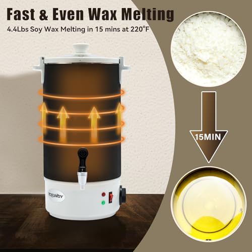 TCFUNDY Wax Melter for Candle Making 10L Black, Electric Non-Stick Candle Wax Melter Pot 10L, DIY Candle Making Kit for Adults, Soy Wax and Beeswax Candle Maker - color: Black