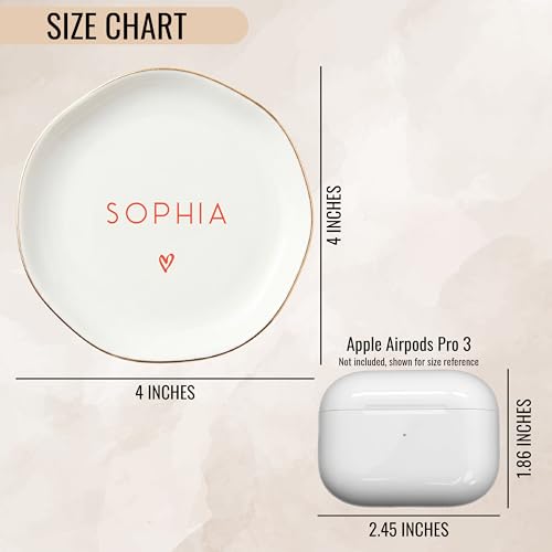 Personalized Ring Dish with Name, Custom Jewelry Tray Gift for Women, Bridesmaids, Mom, Grandma, or Best Friends (1-Name)
