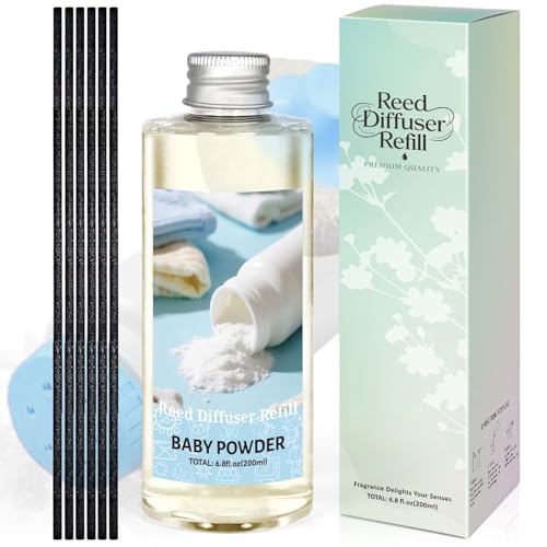 STRN Reed Diffuser Oil Refill, Baby Powder Scented Diffuser 200ML | Summer Long-Lasting Fragrance for Living Room, Bedroom, Office, Home Décor - color: Blue 3