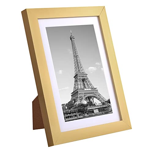 upsimples 5x7 Picture Frame Set of 10, Display Pictures 4x6 with Mat or 5x7 Without, Multi Photo Frames Collage for Wall or Tabletop Display, Gold | Fit 4x6 and 5 x 7 Photos, Wall or Tabletop Display, For Gallery Hallway Living Room, For Christmas Mother'