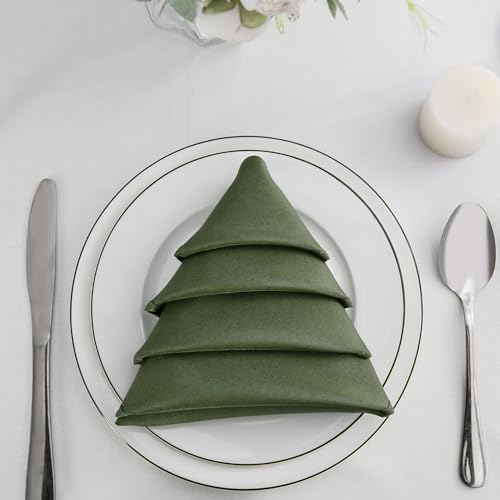 Bailarina Cloth Napkins Set of 80,17x17 inches Dinner Napkins Cloth Washable,Polyester Square Table Cloth Napkin Bulk with Hemmed Edges Ideal for Banquets, Parties and Weddings-Willow - color: Willow