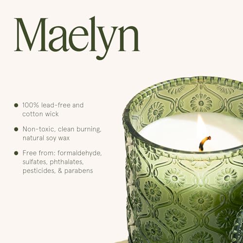LA JOLIE MUSE Pomegranate & Pine Scented Candles for Home, Natural Soy, 40 Hrs | Luxury Green Festive Jar Candle, Clean Non Toxic, Christmas Winter Holiday Candle, Gift for Women & Family, Balsam &Cedarwood - color: Pine & Pomegranate