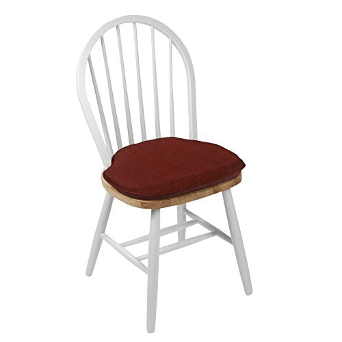 Klear Vu Gripper Omega Non-Slip Windsor Chair Cushions with Skid-Proof Seat Pad for Dining Room, Kitchen, and Office Use, 16x15 Inches, 2 Count (Pack of 1), Flame - color: Flame, size: 2 Count (Pack of 1)