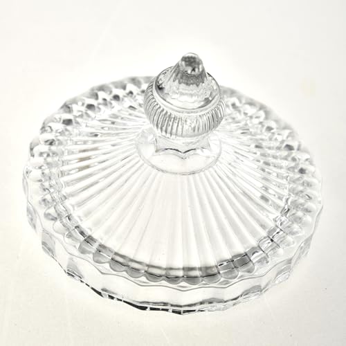 Crystal Glass Salt Cellar with Lid – 7oz Clear Salt Box Salt and Pepper bowls, Salt Container Holder for Kitchen, glass Storage jars for Candies, Sugar, Decorative Kitchen & Dining Table Essential