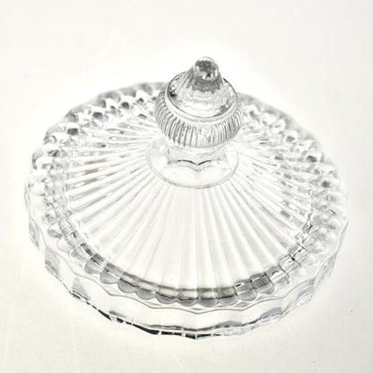 Crystal Glass Salt Cellar with Lid – 7oz Clear Salt Box Salt and Pepper bowls, Salt Container Holder for Kitchen, glass Storage jars for Candies, Sugar, Decorative Kitchen & Dining Table Essential