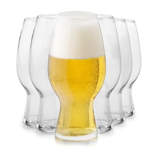 Libbey Entertaining Essentials Tall Craft Beer Glasses - Elegant Beer Glass Set of 6 - IPA Tulip Glasses for Imports, Indian Pale Ales, & Classics - color: IPA 6