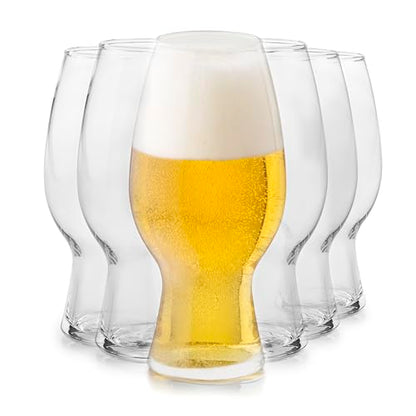 Libbey Entertaining Essentials Tall Craft Beer Glasses - Elegant Beer Glass Set of 6 - IPA Tulip Glasses for Imports, Indian Pale Ales, & Classics - color: IPA 6
