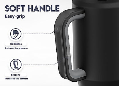 Meoky 32 oz Tumbler with Handle, Insulated Tumbler with Lid and Straw, Stainless Steel Travel Mug, Keeps Cold for 24 Hours, 100% Leak Proof, Fits in Car Cup Holder (Night) - color: Night, size: 32 Ounces