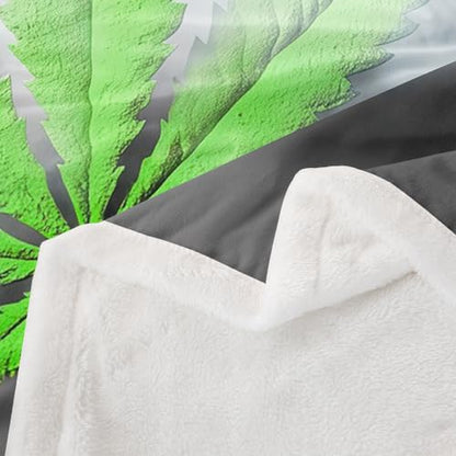 Erosebridal Leaves Flannel Blanket,Leaf Sherpa Blanket, Herb Botanical Bed Blanket for Kid Teens Boys Teens, Grey Grunge Style Plush Blanket, Green Baby 30"x40" - color: Jcxs946, size: Baby(30"x40")