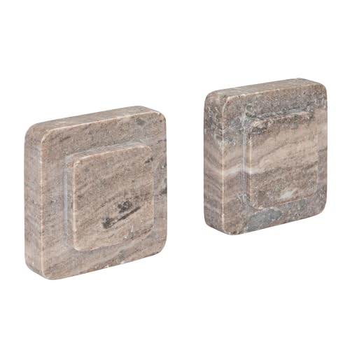 Bloomingville Heavy Duty Marble Bookends, Beige, Set of 2 - size: (Pack of 2)