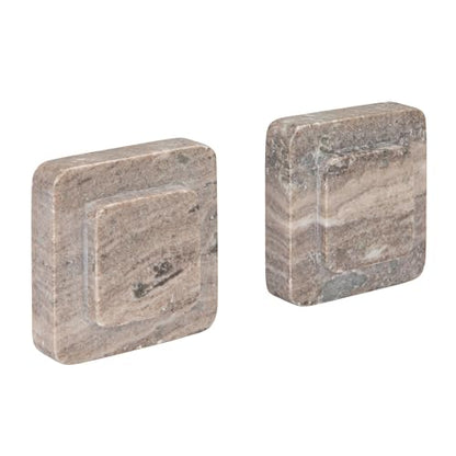 Bloomingville Heavy Duty Marble Bookends, Beige, Set of 2 - size: (Pack of 2)