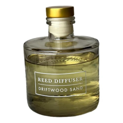 Bellevue Reed Diffuser, 6 fl oz Glass Filled Diffuser, Highly Concentrated Fragrances with Essential Oils, Home Fragrance, Scent:Driftwood Sand (Pack of 2) - size: PACK OF 2