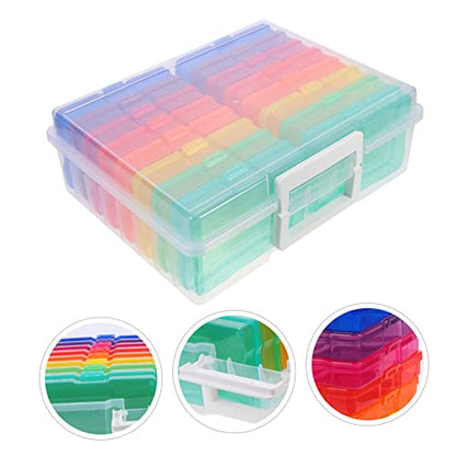 VILLCASE 1set Compartment Photo Storage Organizer Box Versatile Classified Card Holder and Photo Keeper for Home Crafts and Keepsakes for Birthdays and Festivals