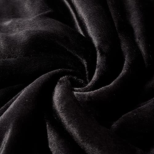 NANPIPER Fleece Blanket Sherpa Throw,Soft Fuzzy Twin Blankets for Couch,Black 60"x80" - color: Black, size: Twin