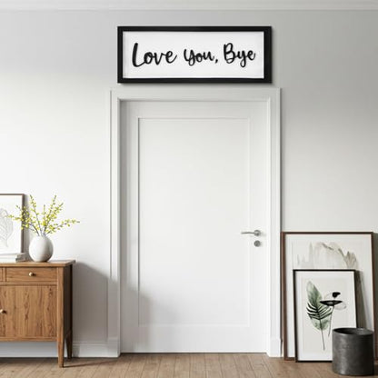 Ripeng 3D Love You Bye Sign Wooden Entryway Hallway Decor, Above Door Modern Boho Plaque Bible Verse Christian Wall Art Decor for Family Living Room Bedroom, 15.7" x 5.9" - style: Love You Bye