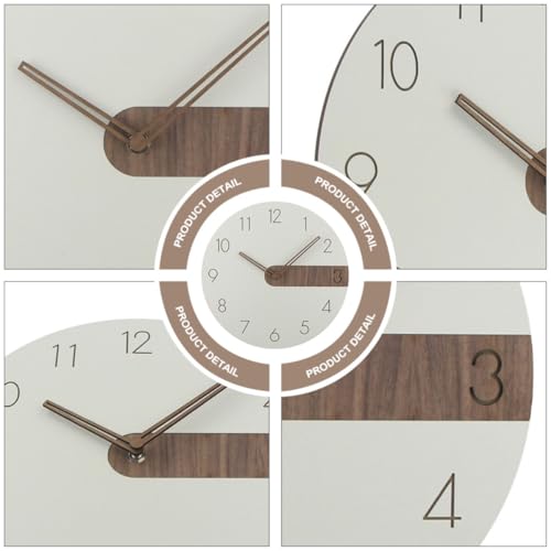 STAHAD Minimalist Wooden Wall Clock Silent Hanging Clock for Living Room and Study Easy to Read Medium Density Fiberboard Wall Decor Without Battery
