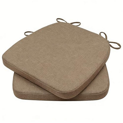 GIBZ Outdoor Chair Cushions 17"x16"x2" with Ties Set of 2 Light Brown | Waterproof Chairs Cushion U-Shaped Seat Pads Washable Casual for Yard Lawn Patio - color: Light Brown