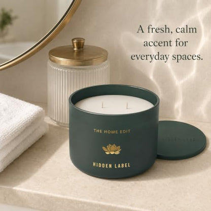Hidden Label Marine Flower Soy Candle, 10 oz 2-Wick | Soy wax jar candle, up to 45 hours, fresh floral marine scent for bath, bedroom, living room and gifts - color: Marine Flower