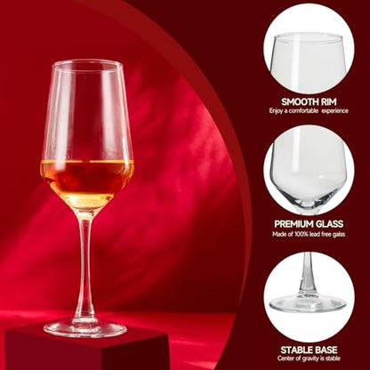 Wine Glasses Set of 4,13.5 oz/400ml Clear Red/White,Wine Glasses for Party, Wedding and Home,Premium Glasses Hand Blown,Long Stem,Daily Use. - size: Red Wine Glasses