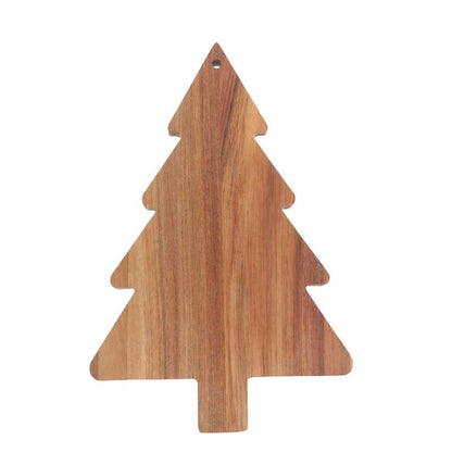 PRETYZOOM Christmas Tree Charcuterie Board, 9.4x15'' Holiday Wooden Cutting Board, Reusable Appetizer Food Serving Platter, Cheeseboard, Sushi Serving Tray Christmas Kitchen Decor