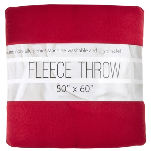 50x60 Throw Blankets, Ultra Soft Hypoallergenic Fleece Fall Throw Blanket for Livingroom, Couch, Chair, Bed, Red, Valentine's Day Throw - color: Barn Red