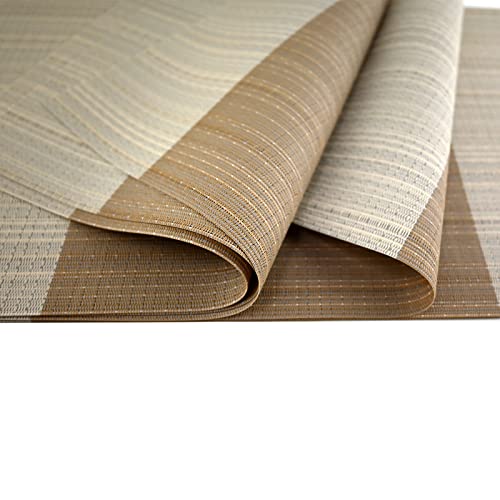 Vinyl Grey Florals Placemats Heat Resistant Dining Table Mats Non-Slip Washable Place Mats Set of 6 - color: Floral-grey