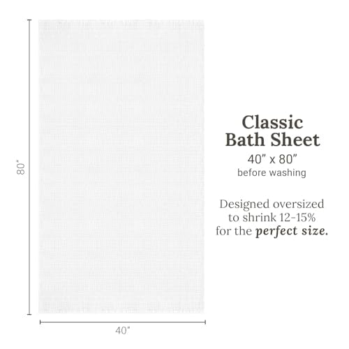 GILDEN TREE Waffle Bath Sheet Large Bath Towels Quick Dry Thin Body Towels, 40x80 Oversized Bath Towels for Adults, Classic Style (White) - color: White, size: Bath Sheet