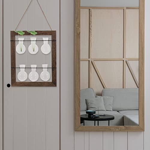 Happyyami 1 Set Wall Mounted Glass Planter Hydroponics Glass Planter Hydroponic Plant Pots Propagation Tubes Hydroponic Planter Hydroponics Vase Hanging Bracket High Borosilicate Glass
