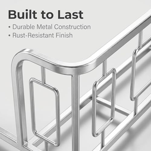 Guest Towel Holder Tray for Bathroom Countertop, Silver Metal | Guest Bathroom, Powder Room & Vanity Use - color: G - Silver Guest Towel Holder Tray, size: Guest Towel Holder