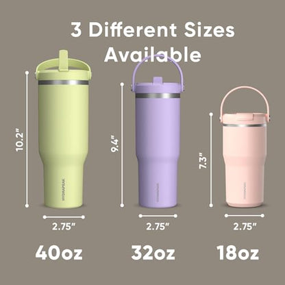 Hydrapeak Nomad 32oz Stainless Steel Insulated Travel Tumbler with Handle & Straw Lid, Leakproof, Cupholder Friendly, Back to School, College Dorm, Gym & Everyday Hydration, Cold 24 Hours (ST-Latte) - color: ST-Latte