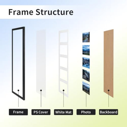 WIFTREY 4x6 Picture Frames Collage with 5 Openings Set of 1, Display five 4 x 6 Photo Pictures for Wall Mounting, Black - color: Black, size: 5 Openings - 1 Pack