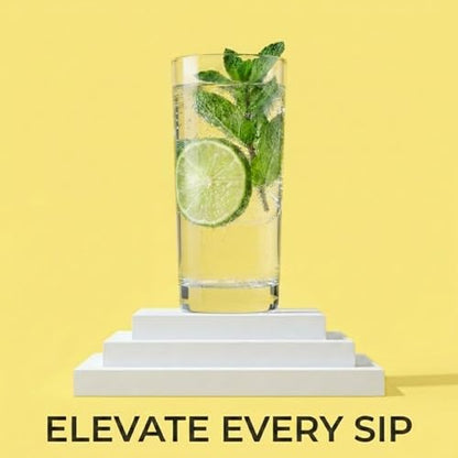 Godinger Highball Drinking Glasses, Italian Made Tall Glass Cups, Water Glasses Drinking Set, Cocktail Glasses - 14oz, Set of 4, Made In Italy | Premium quality 14oz drinking glasses set of 4, cocktail glasses, soda, juice, or everyday use, lead-free, dis
